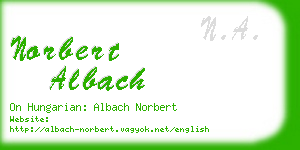norbert albach business card